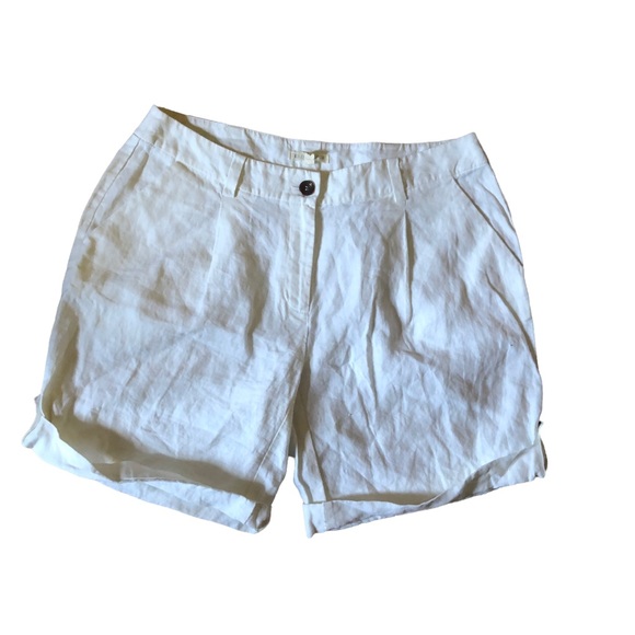 Eileen Fisher | Organic Linen White City Shorts Size 6 - Picture 7 of 10